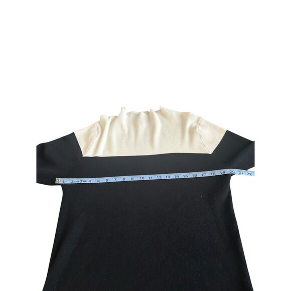 Eloquii Sweater Plus Black White Mock Neck Cable Knit Long Sleeve Size 22/24 - Picture 10 of 12